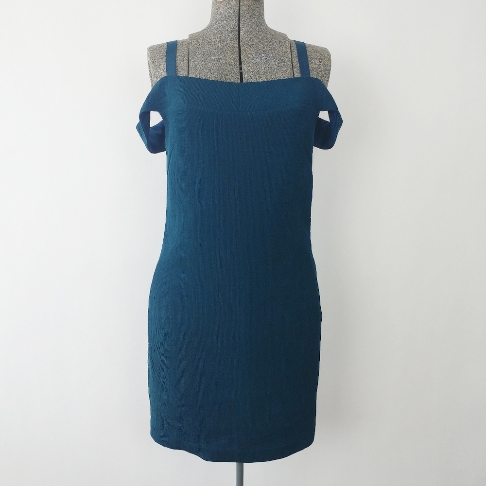 Greylin Alex Off the Shoulder Dress Green Sz S